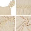 Anna-Kaci Women's Boho Lace Strap Sleeveless Flowy Ruffle Smocked Beach Maxi Dress - 3 of 4
