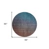 Teal Blue Chocolate And Charcoal Ombre Washable Indoor Outdoor Area Rug - 3 of 4
