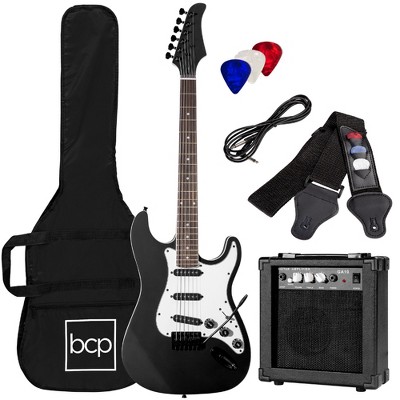 Best Choice Products 39in Full Size Beginner Electric Guitar Kit with Case, Strap, Amp, Whammy Bar