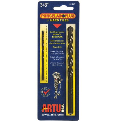 ARTU Porcelain Plus 3/8 in. X 5-5/16 in. L Tungsten Carbide Tipped Glass and Tile Bit Set Straight S