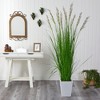 Nearly Natural 75-in Grass Artificial Plant in White Metal Planter - 3 of 4