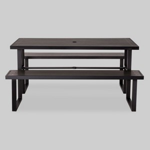 Bryant Faux Wood Rectangle Picnic Table Black - Project 62