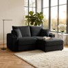 MYINDA 2-Seater Sectional Couch with Ottoman- Corduroy Sofa Chair with Storage Armrests, USB and Phone Holder - 2 of 4