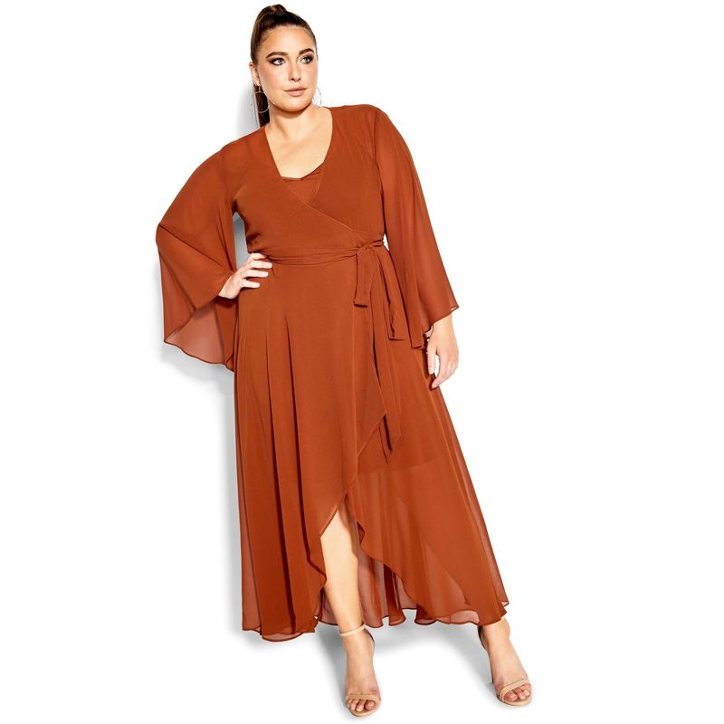 Women's Plus Size Fleetwood Maxi Dress - ginger | CITY CHIC, 2 of 6