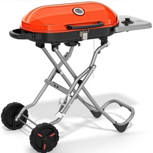 R.W.FLAME Propane Gas Grill, 15,000 BTU BBQ Grill with Top Cover Lid, Folding Legs & 2 Wheels, 406 sq.in. Portable & Foldable Gas Grill for Outdoor - 1 of 4