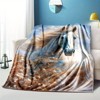 Lomsoe Christmas White Horse Print Flannel Blanket - All Seasons Soft and Warm Throw Blanket for Bed, Napping, Camping, Travel, Office - 4 of 4