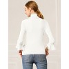 INSPIRE CHIC Women's Ruffle Sleeves Pullover Turtleneck Slim Fit Stretchy Knit Sweater - 4 of 4