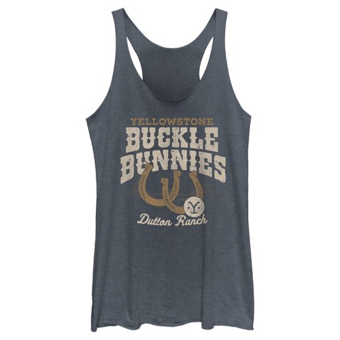 Women's Yellowstone Buckle & Bunnies Horseshoes Dutton Ranch Racerback Tank Top - image 1 of 4