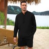 Men's 2 Pieces Cotton Linen Set Casual Long Sleeve Henley Shirts and Shorts Summer Matching Outfits - 2 of 4