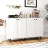 Tangkula Buffet Sideboard Mid Century Modern 4-Door Storage Cabinet with 5-Position Adjustable Shelves - 3 of 4