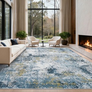 Area Rugs for Living Room Bedroom Modern Abstract Machine Washable Rug Soft Low Pile Non Slip Rug - 1 of 4