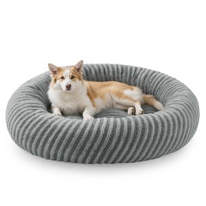 JOEJOY Round Dog Bed with Anti-Slip Bottom & Removable Cover,Rabbit Fur and Teddy Fabric with Drawstrings - 1 of 4
