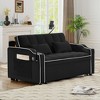 54.7'' Velvet Foldable Recliner Double Seat Sleeper Sofa with USB Port, Side Pockets, and Adjustable Backrest - 3 of 4
