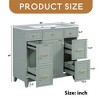36" Bathroom Vanity with Ceramic Sink, Solid Wood Frame, Soft Close Doors, Adjustable Shelves, 3 Drawers - Leovsnove - 3 of 4