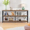 UbMelt 55.12 Inch Console Table with 3-Tier Storage Shelves,Industrial Entryway Table for Living Room & Entryway,Brown - 2 of 4