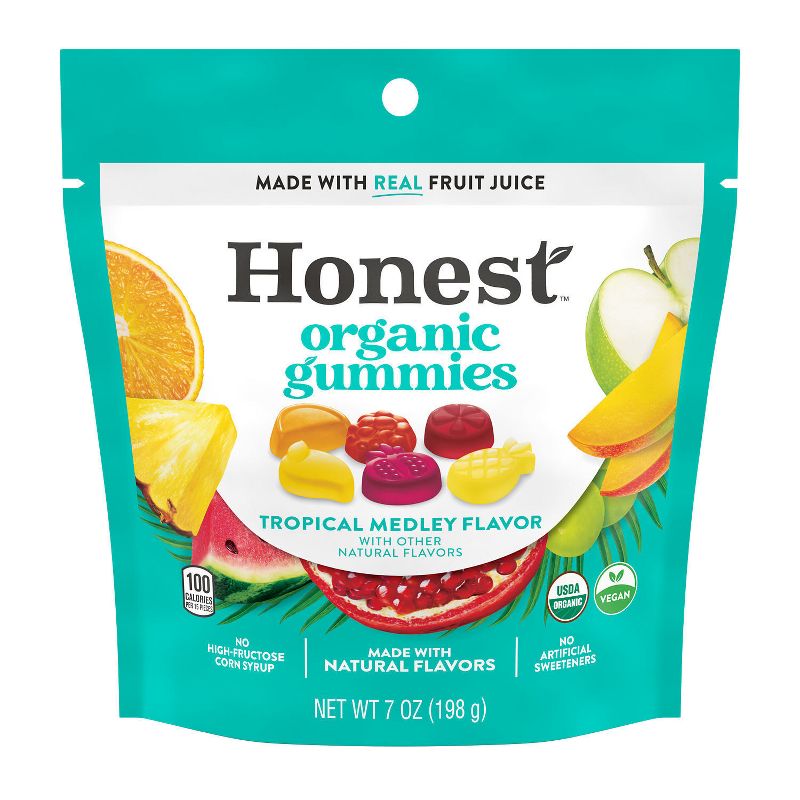 Honest Organic Gummies Tropical Medley Flavor Pouch - 7oz, 1 of 3
