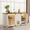 Famapy White Cat Cabinet Built-in Soft Light Strip Cat Climbing Pile Cat Bed Platform Transparent Acrylic Cabinet Door - 2 of 4