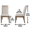 Cushioned Side Chair (Set of 2) with Brushed Brass Accent ¨C Toffee Finish Legs for Living Room - 2 of 4