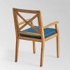 Pines 7pc Acacia Oval Wood Dining Set - Teak/Blue - Christopher Knight Home: Weather-Resistant, 6 Arm Chairs - 4 of 4