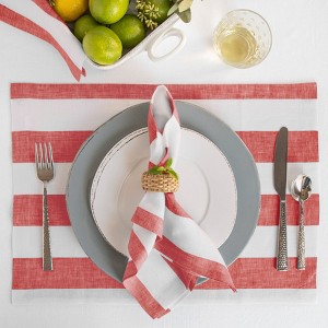 Solino Home Striped Linen Placemats, Set of 4 | Cabana Stripe - 1 of 4