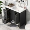 MAYEERTY 36" Bathroom Vanity with Sink Top 2 Doors 2 Drawers Solid Wood Open Shelf MDF Black - 2 of 4