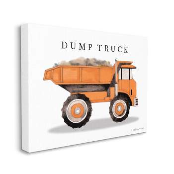 Stupell Industries Orange Dump Truck Traditional Construction Vehicle