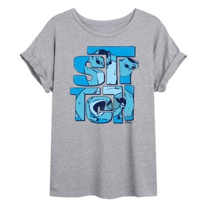 Women's - Lilo and Stitch - Stitch Stack Oversized Graphic T-Shirt - 1 of 4
