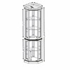 GlasFlength Decorative Storage Cabinets Corner Glass Cabinet in Light, Curio Cabinet, Display Case for Living Room, Brown, 15.31"*15.31"*69.84" - 4 of 4