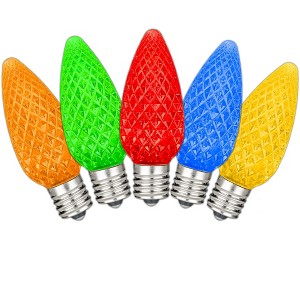 Novelty Lights C9 LED Faceted Christmas Replacement Bulbs Dimmable 25 Pack - 1 of 4