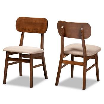 2pc Euclid Wood Dining Chair Set - Baxton Studio