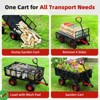 Steel Garden Cart, 880LBS/1400LBS Heavy Duty Garden Dump Cart, Meatl Utility Wagon with Removable Sides & 180° Rotating Handle - 4 of 4