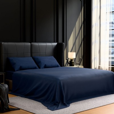 Skyzone Queen 4-Piece Navy Blue Bedding Set - Ultra-Soft Brushed Microfiber, Deep Pocket, Fade & Navy Blue 90" x 102" — фото 2