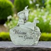 Northlight 8.75" Girl on Rock "Welcome to My Garden" Outdoor Patio Garden Statue - Ivory - 2 of 4