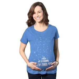 Maternity Force Is Strong Funny Pregnancy T Shirt Graphic For Expecting Mothers - Crazy Dog Maternity T Shirt - 1 of 4
