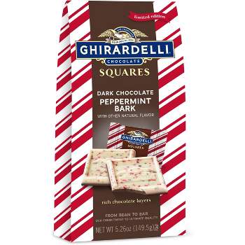 Ghirardelli Holiday Dark Chocolate Peppermint Bark Chocolate Squares - 5.26oz