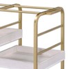 NicBex Mobile Kitchen Island Cart Metal Frame Kitchen Storage Cabinets with 3 Removable Trays and 4 Wheels for Kitchen, Gold - 4 of 4