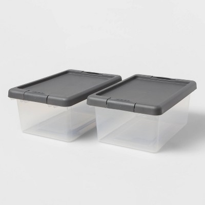 Small 2pk Latching Storage Bins Clear - Brightroom™