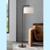 360 Lighting Serra Modern 64" Tall Standing Floor Lamp Curved Chairside Arc Offset Arm Foot Switch Art Deco Brown Dark Bronze Finish Living Room House - 2 of 4