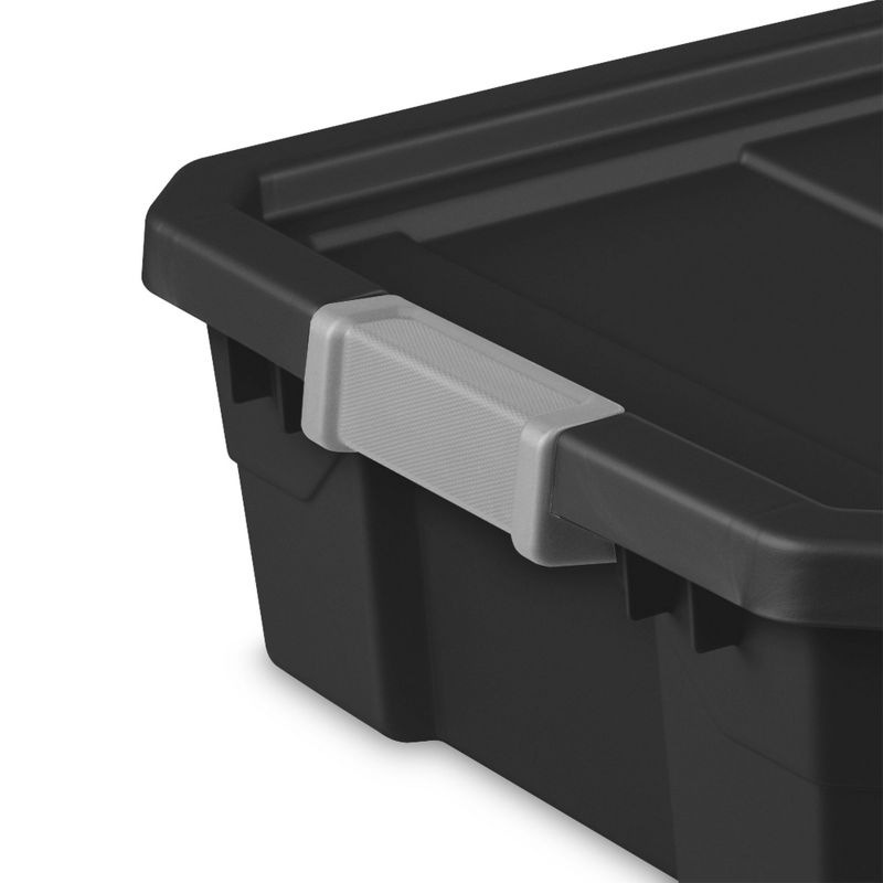 Sterilite 10 Gallon Under Bed Stackable Rugged Industrial Storage Tote Containers with Gray Latching Clip Lids for Garage, Attic, or Worksite, 3 of 7