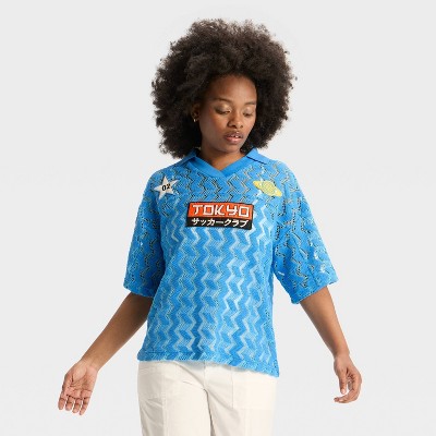 Women's Knit Elbow Sleeve V-Neck Polo Shirt - Wild Fable™