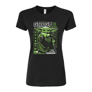Women's - Star Wars - The Mandalorian Grogu Digital Fitted Graphic T-Shirt - 1 of 3