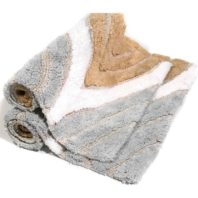 Davenport Spa Geometric Cotton Tufted Bath Rug Set
