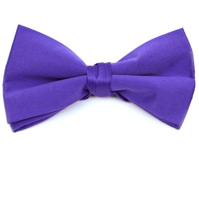 Thedappertie Men's Purple Solid Color Pre-tied Clip On Bow Tie - Formal ...