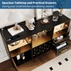 Bar Cabinet with LED Lights, Charging Station - 47 Inch Kitchen Buffet Sideboard with Drawers, Wine Rack, Liquor Cabinet for Living Room, Dining Room - 4 of 4