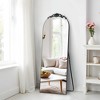 Carved Wooden Right Angle Mirror: 62.4x24.96", Black, Full-Length, With Bracket - 2 of 4