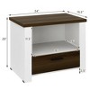 Costway Accent Nightstand with Drawer and Open Shelf Sofa End Table Bedroom Living Room - 2 of 4