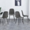 GlasFlength Accent Chairs Premium Blend Upholstery Ergonomic Curved Seating Comfortable Design Four Chairs For Living, Gray, 16.9"*17"*34.5" - 2 of 4