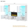 TinyHomieModern TV Stand 342 Non heating Fireplace High Gloss LED Tempered Glass Shelves TVs up to 75 White - 3 of 4