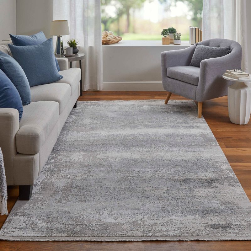 Cadiz Modern Abstract Taupe/Gray/Silver Area Rug, 2 of 10