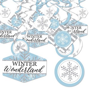 Big Dot of Happiness Winter Wonderland - Snowflake Holiday Party and Winter Wedding Hanging Decor - Party Decoration Swirls - Set of 40 - 1 of 4